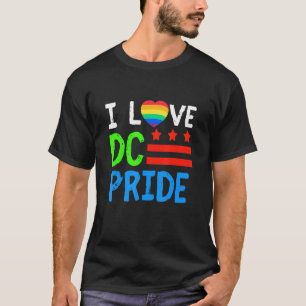Washington D C Pride Month Rainbow Heart Gay en L T-shirt