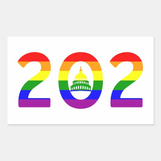 Washington D.C. Rainbow Pride Rechthoekige Sticker (Voorkant)