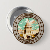 Washington D.C. Ronde Button 7,6 Cm (Voorkant /achterkant)