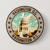 Washington D.C. Ronde Button 7,6 Cm (Voorkant)