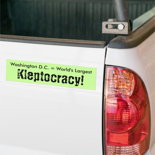Washington D.C. = 's Werelds grootste Kleptocratie Bumpersticker (Op Truck)