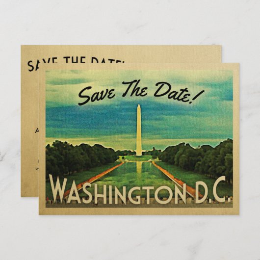 Washington D.C. Save the Date DC  Briefkaarten (Voorkant / Achterkant)