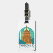 Washington D.C. United States Vintage Travel Bagagelabel (Voorkant verticaal)