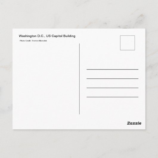 Washington D.C. US Capitol Building Briefkaart (Achterkant)