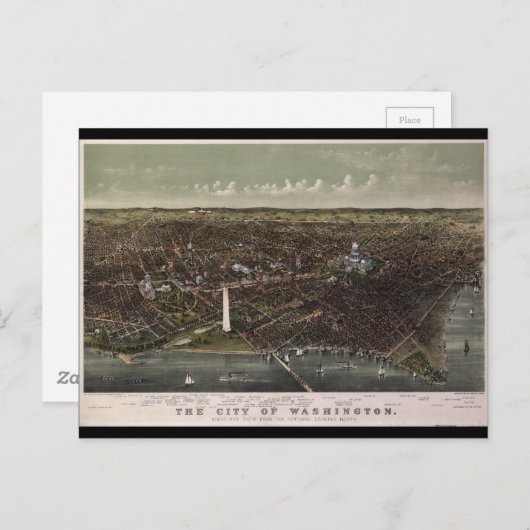 Washington D.C. van Potomac VieNorth (1892) Briefkaart (Voorkant / Achterkant)