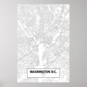 Washington D.C., Verenigde Staten (zwart op wit) Poster (Voorkant)