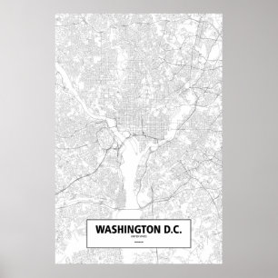 Washington D.C., Verenigde Staten (zwart op wit) Poster