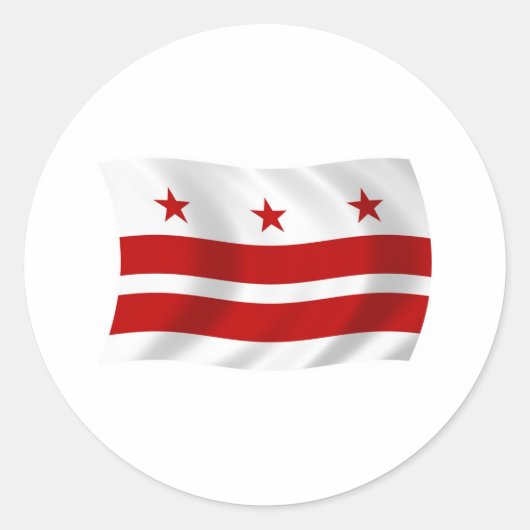 Washington D.C. Vlagsticker Ronde Sticker (Voorkant)
