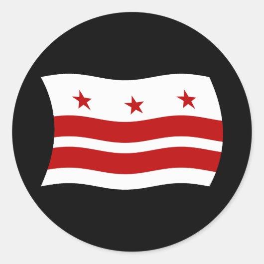 Washington D.C. Vlagsticker Ronde Sticker (Voorkant)
