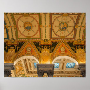 WASHINGTON, D.C. VS. Plafond in de grote hal van Poster