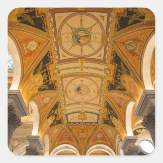 WASHINGTON, D.C. VS. Plafond tweede verdieping Vierkante Sticker (Voorkant)