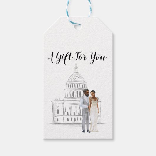 Washington D.C. Wedding Gift Label Cadeaulabel (Voorkant)