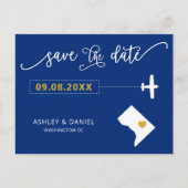 Washington D.C. Wedding Save the Date Map Briefkaa Briefkaart (Voorkant)