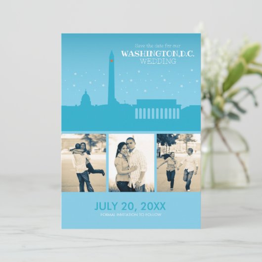 Washington D.C. Wedding Save-the-date Save The Date (Staand voorkant)