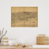 Washington DC 1872 Antiek panoramische kaart Poster (Keuken)