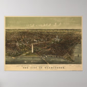 Washington DC 1892 Antiek Panorama Poster (Voorkant)