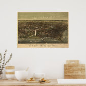 Washington DC 1892 Antiek Panorama Poster (Keuken)