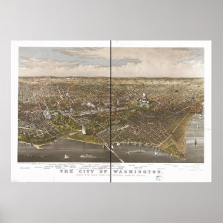 Washington DC 1892 Antiek Panorama Poster