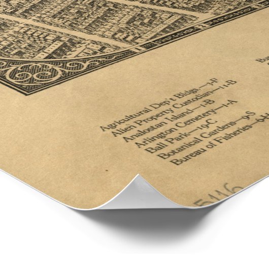 Washington DC 1923 Antiek Panorama Poster (Hoek)