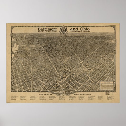 Washington DC 1923 Antiek Panorama Poster (Voorkant)