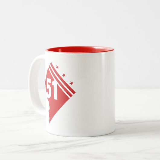 Washington DC 51 staat Tweekleurige Koffiemok (Voorkant links)