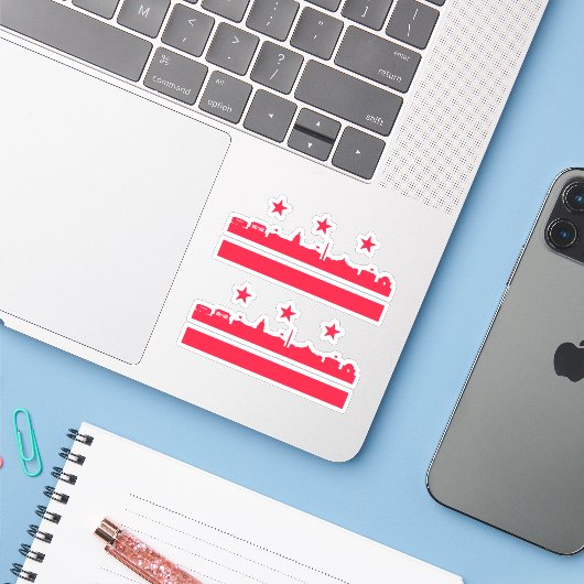 Washington DC 51e staat Sticker (Laptop met iPhone)