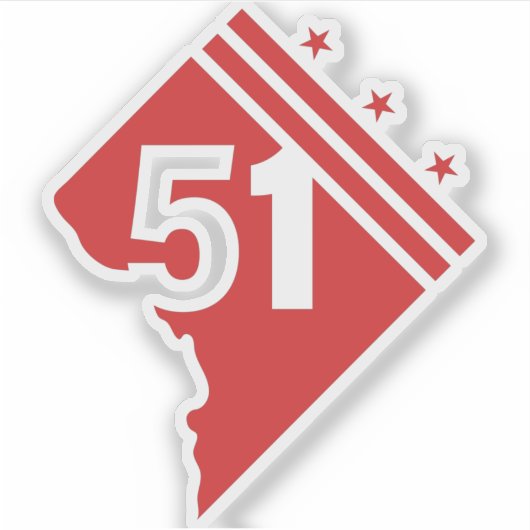 Washington DC 51e staat Sticker (Voorkant)