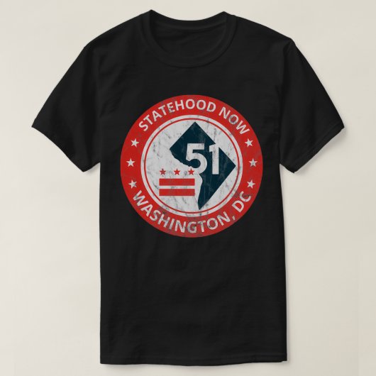 Washington DC 51st State Statehood Gift T-shirt (Design voorkant)
