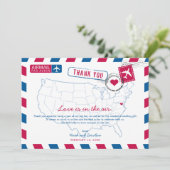 Washington DC Airmail Wedding Bedankt (Staand voorkant)