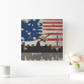 Washington DC American Cities City Scape Wall Cloc Vierkante Klok (Huis)
