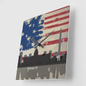 Washington DC American Cities City Scape Wall Cloc Vierkante Klok (Hoek)