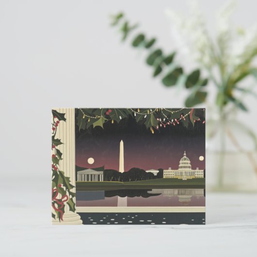 Washington DC Art Deco Stijlkaart Cityscape Briefkaart (Staand voorkant)