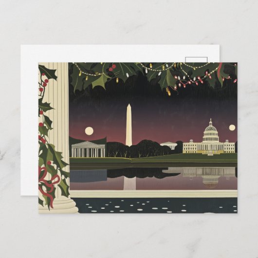 Washington DC Art Deco Stijlkaart Cityscape Briefkaart (Voorkant / Achterkant)