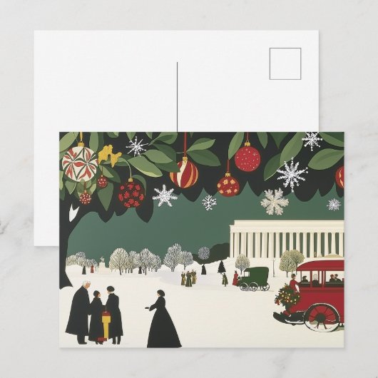 Washington DC Art Deco Stijlkaart Lincoln Memorial Briefkaart (Voorkant / Achterkant)