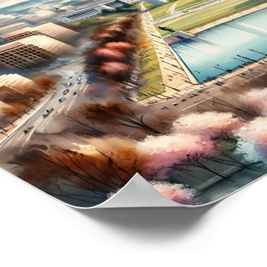 Washington DC Beroemde Reisplaatsen waterverf Poster (Hoek)