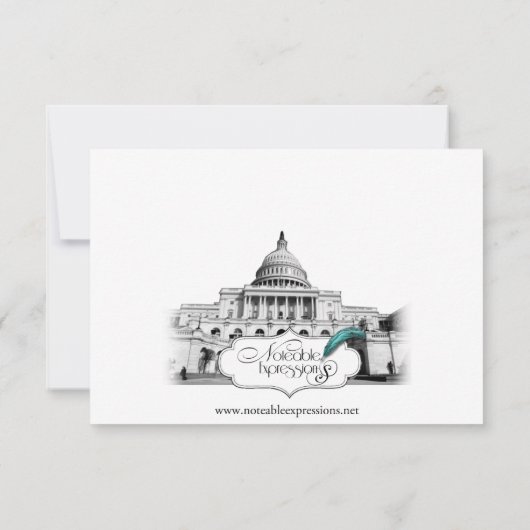 Washington DC Bestemming Bruiloft Bewaar de datum Save The Date (Achterkant)