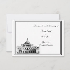 Washington DC Bestemming Bruiloft Bewaar de datum Save The Date