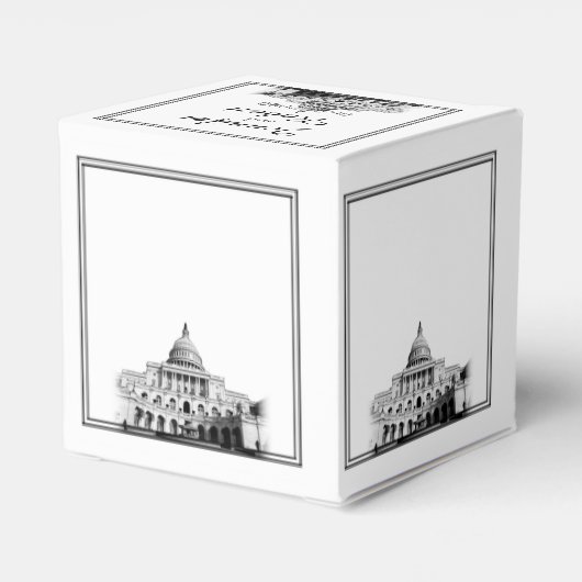 Washington DC Bestemming Bruiloft Favor Box Bedankdoosjes (Achterkant)