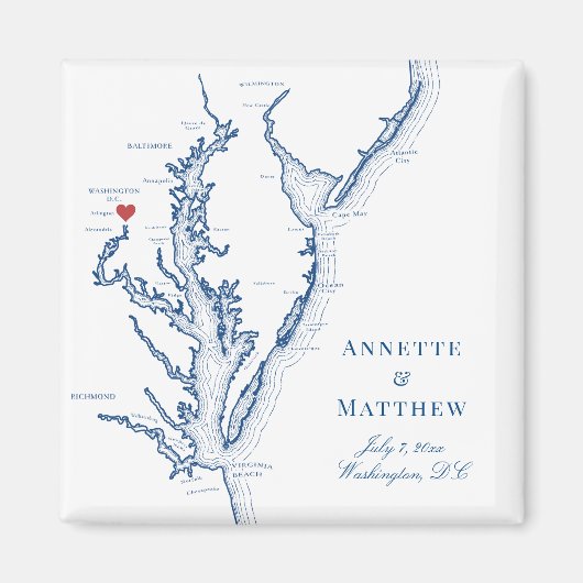 Washington DC bestemming bruiloft gunst Magneet (Voorkant)