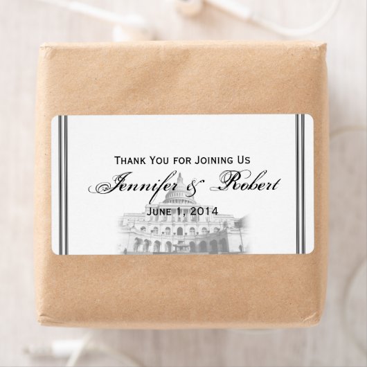 Washington DC Bestemming Waterfles Label (Insitu)