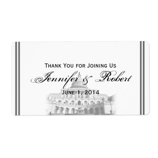 Washington DC Bestemming Waterfles Label (Voorkant)