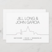 Washington DC Bewaar de datum Kaart (Voorkant / Achterkant)