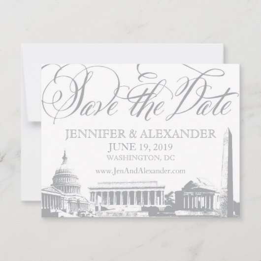 Washington DC bewaart de datum - Monumenten Save The Date (Voorkant)