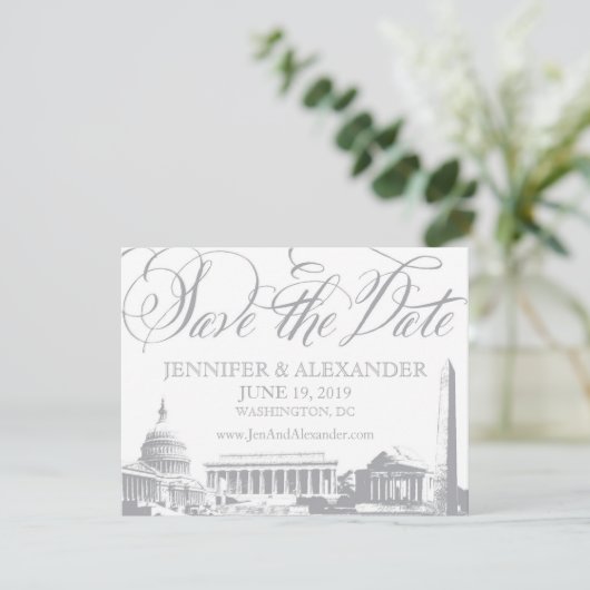 Washington DC bewaart de datum - Monumenten Save The Date (Staand voorkant)