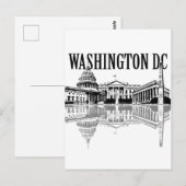 Washington Dc bezienswaardigheden silhouet Briefkaart (Voorkant / Achterkant)