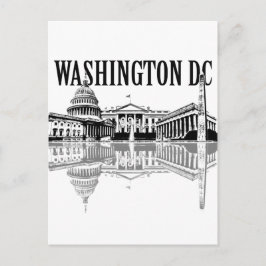 Washington Dc bezienswaardigheden silhouet Briefkaart