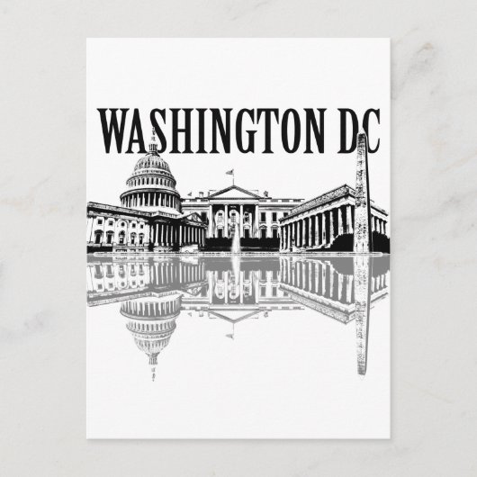 Washington Dc bezienswaardigheden skyline Briefkaart (Voorkant)