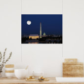 Washington DC bij nacht Poster (Keuken)