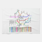 Washington DC Bike Map 16x24 Cotton Kitchen Towel Theedoek (Horizontaal)