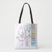 Washington DC Bike Map Canvas tas (Voorkant)